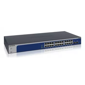 NETGEAR XS724EM Managed L2 10G Ethernet (100/1000/10000) 1U blauw, grijs