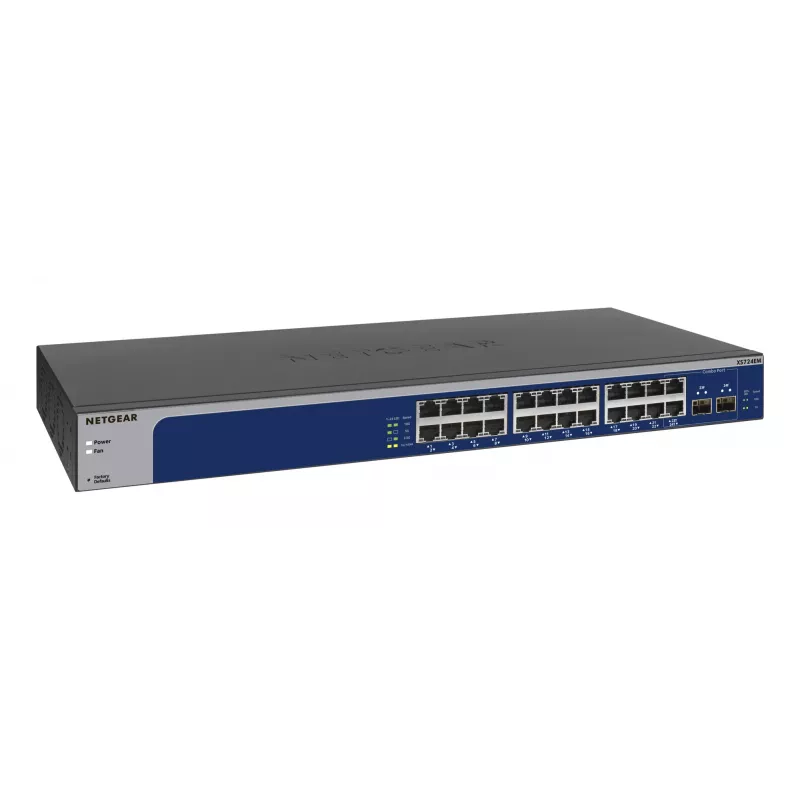 NETGEAR XS724EM Managed L2 10G Ethernet (100/1000/10000) 1U blauw, grijs