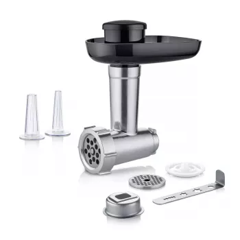 Severin ZB 5591 vleesmolenopzetstuk voor keukenmachines KM 3896, KM 3897, KM 3898, zilver/zwart
