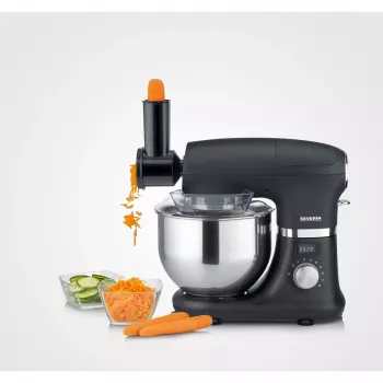 Severin ZB 5592 Groentesnijder-opzetstuk voor keukenmachine, 3 RVS-trommels