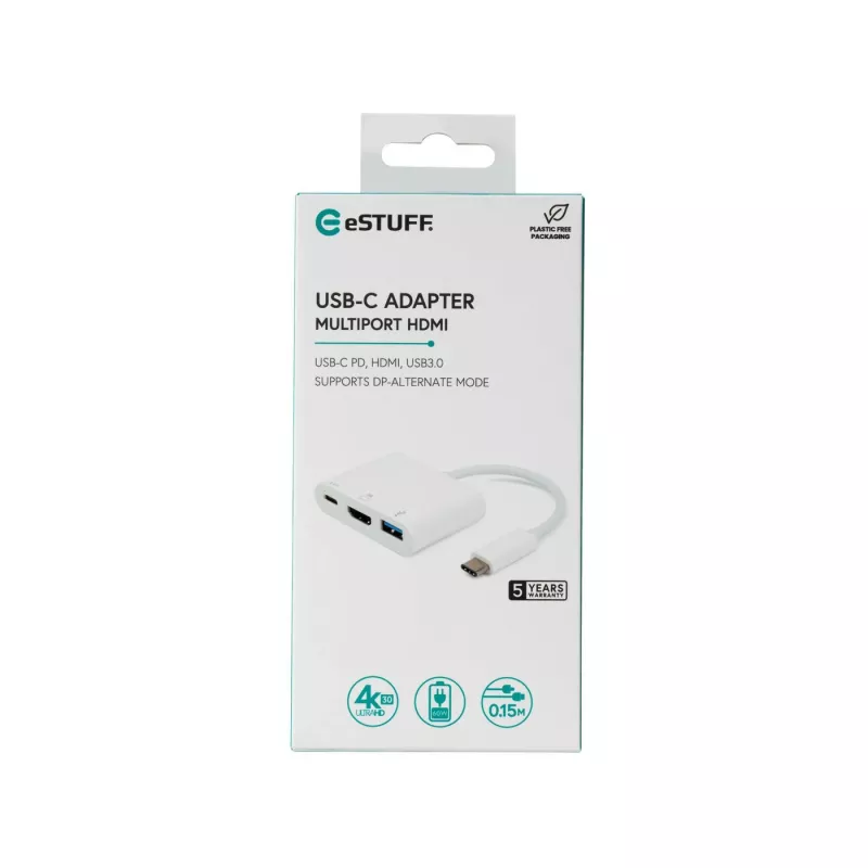 eSTUFF ES623001WH Interface-hub USB 3.2 Gen 1 (3.1 Gen 1) Type-C 5000 Mbit/s Wit