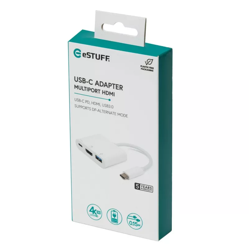 eSTUFF ES623001WH Interface-hub USB 3.2 Gen 1 (3.1 Gen 1) Type-C 5000 Mbit/s Wit