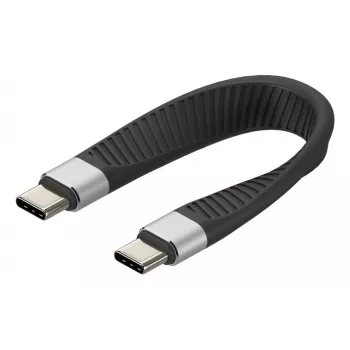 Techly ICOC-USBC-FL-U4 USB-kabel USB4 Gen 2x2 0,124 m Zwart