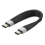 Techly ICOC-USBC-FL-U4 USB4 Gen3 USB-C naar USB-C flexibele platte kabel, 0,124 m