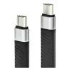 Techly ICOC-USBC-FL-U4 USB4 Gen3 USB-C naar USB-C flexibele platte kabel, 0,124 m