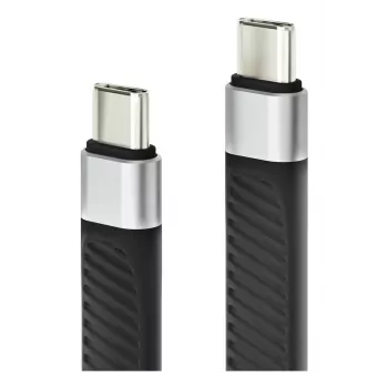 Techly ICOC-USBC-FL-U4 USB-kabel USB4 Gen 2x2 0,124 m Zwart