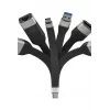Techly ICOC-USBC-FL-U4 USB4 Gen3 USB-C naar USB-C flexibele platte kabel, 0,124 m