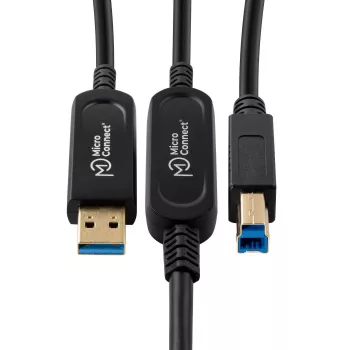 Microconnect MC-USB3.0AB20OP USB-kabel USB 3.2 Gen 2 (3.1 Gen 2) 20 m USB A USB B zwart