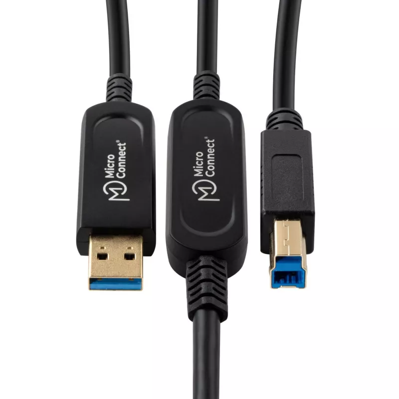 Microconnect MC-USB3.0AB20OP USB-kabel USB 3.2 Gen 2 (3.1 Gen 2) 20 m USB A USB B zwart