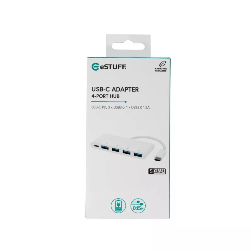 eSTUFF ES623007WH interface-hub USB 3.2 Gen 1 (3.1 Gen 1) Type-C 5000 Mbit/s wit