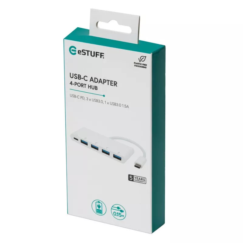 eSTUFF ES623007WH interface-hub USB 3.2 Gen 1 (3.1 Gen 1) Type-C 5000 Mbit/s wit