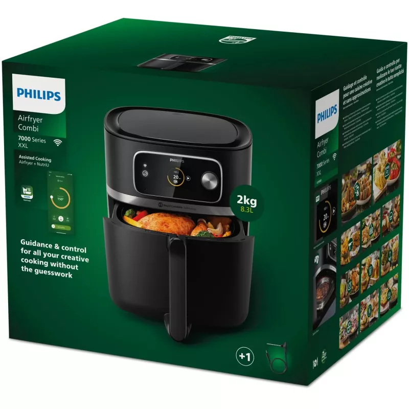 Heteluchtfriteuse Philips 7000-serie HD9880/90 8,3 l 2200 W zwart roestvrijstaal