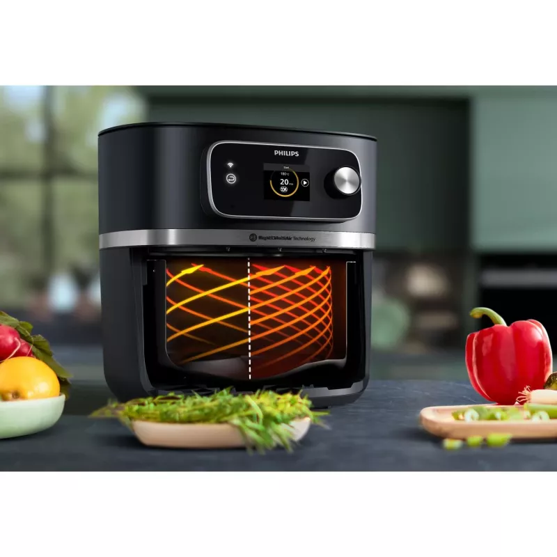 Heteluchtfriteuse Philips 7000-serie HD9880/90 8,3 l 2200 W zwart roestvrijstaal