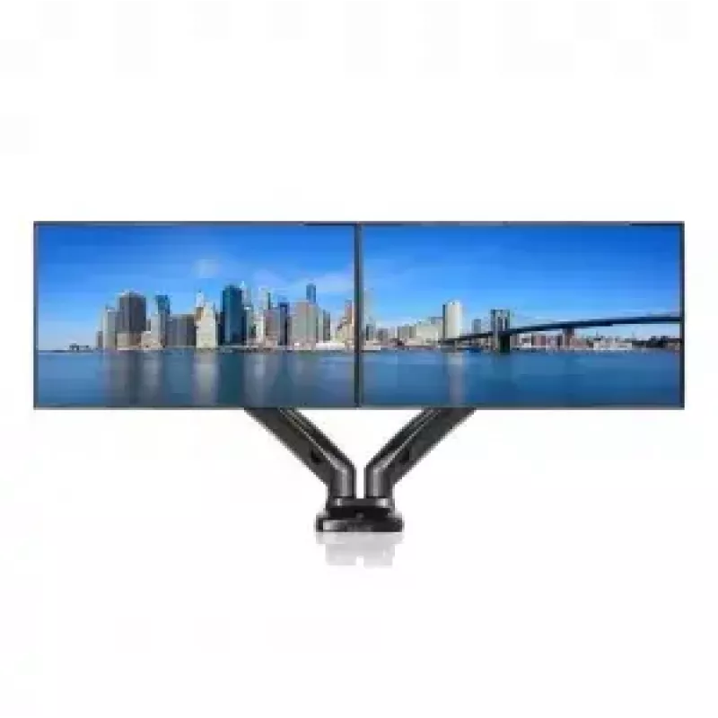ART L-16GD bureausteun voor 2 monitoren 13-27" (33-68,6 cm), VESA 75x75/100x100, gasveer, max. 6,5 kg per monitor, zwart