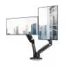 ART L-16GD bureausteun voor 2 monitoren 13-27" (33-68,6 cm), VESA 75x75/100x100, gasveer, max. 6,5 kg per monitor, zwart