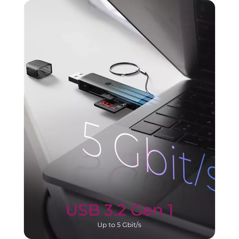 Kaartlezer icybox 61179 – USB 3.2 Gen1 3-in-1, USB Type-C- en Type-A-aansluitingen