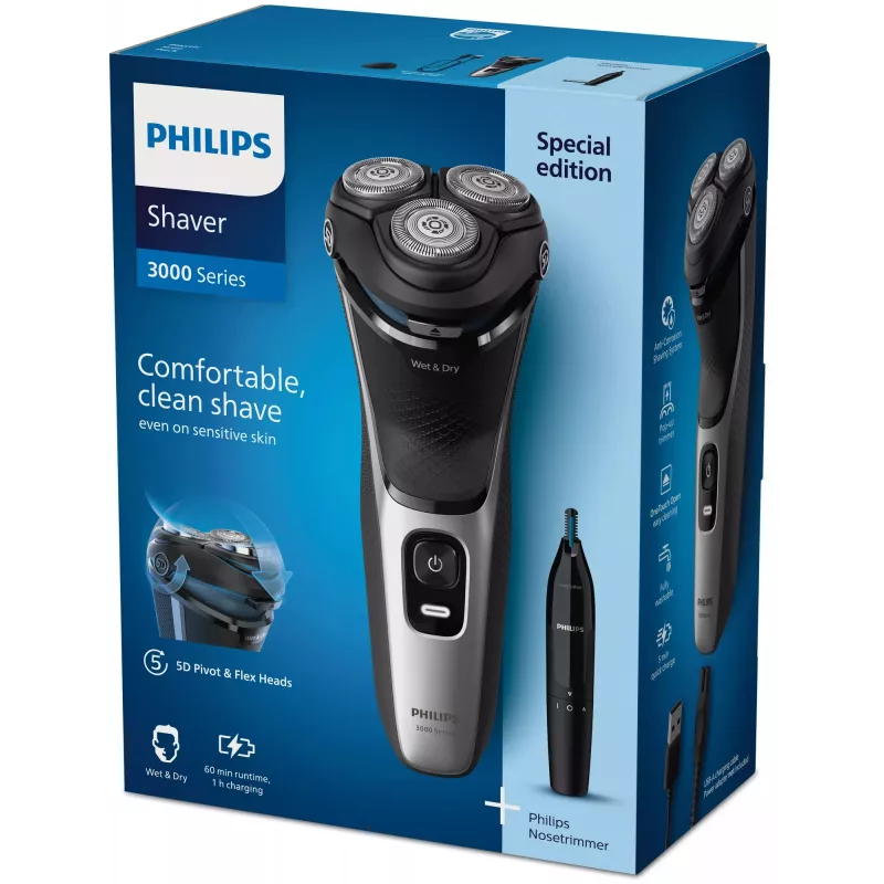 Philips S3143/02 elektrisch scheerapparaat nat & droog PowerCut-messensysteem