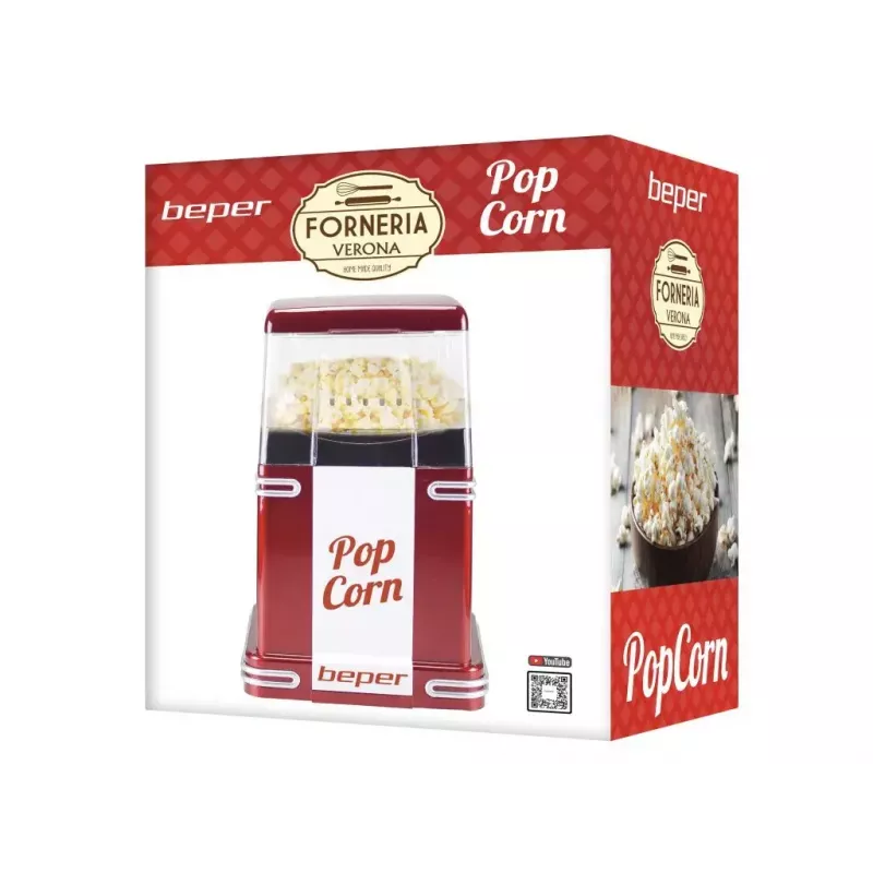 Popcornmachine Beper 90.590Y rood wit 1200 W 3 min