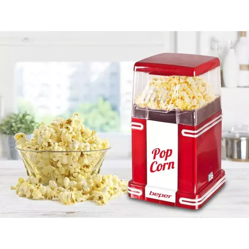 Popcornmachine Beper 90.590Y rood wit 1200 W 3 min