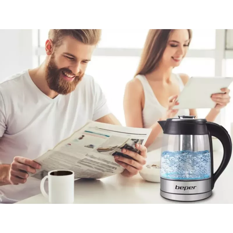 Elektrische waterkoker Beper 1,8 L 2200 W transparant