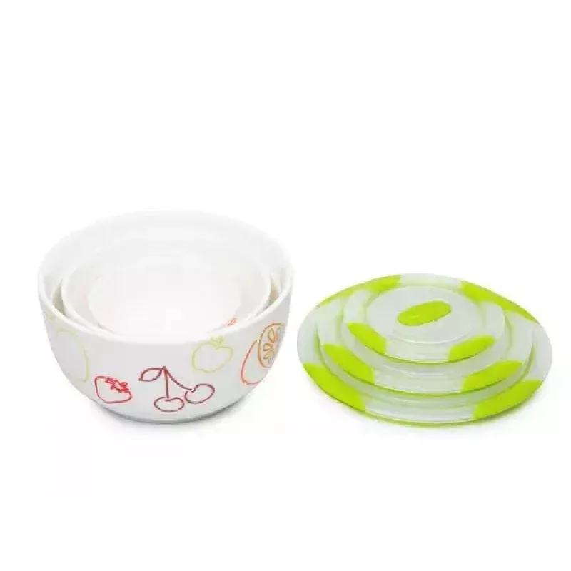 Oursson BS2981RD/GA keramische saladekommenset, groene appel