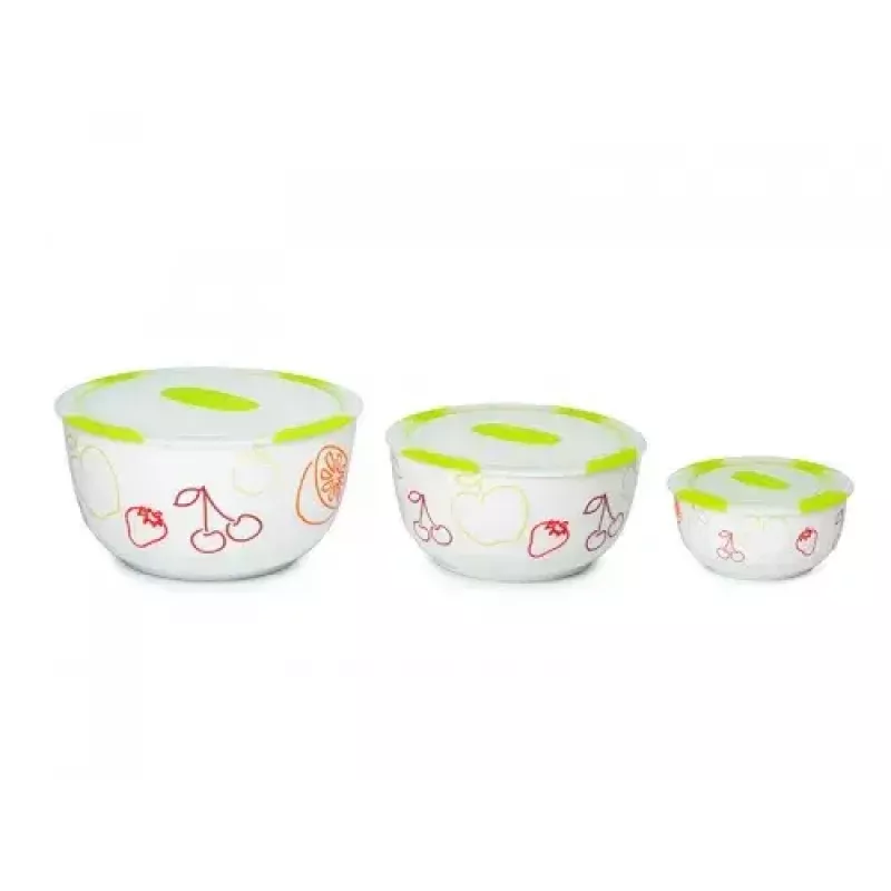 Oursson BS2981RD/GA keramische saladekommenset, groene appel