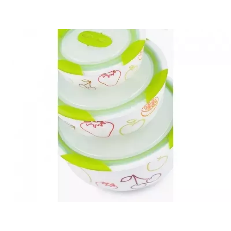 Oursson BS2981RD/GA keramische saladekommenset, groene appel