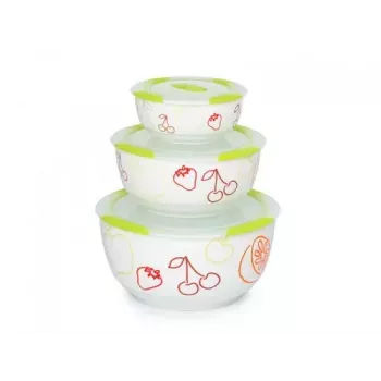 Saladekom Oursson BS2981RC/GA rond keramiek veelkleurig 3 stuks