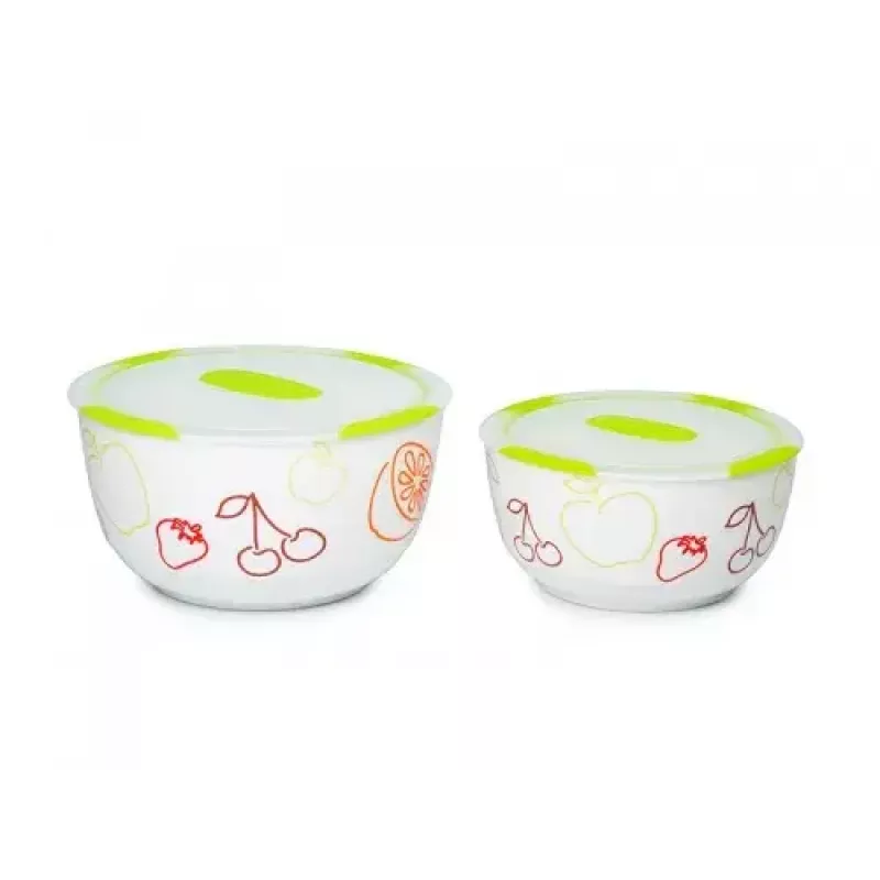 Oursson BS4781RC/GA keramische saladekommenset, groene appel