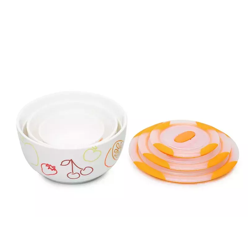 Komset OURSSON BS2981RC/OR 1,7 L rond keramiek oranje wit 3 st.
