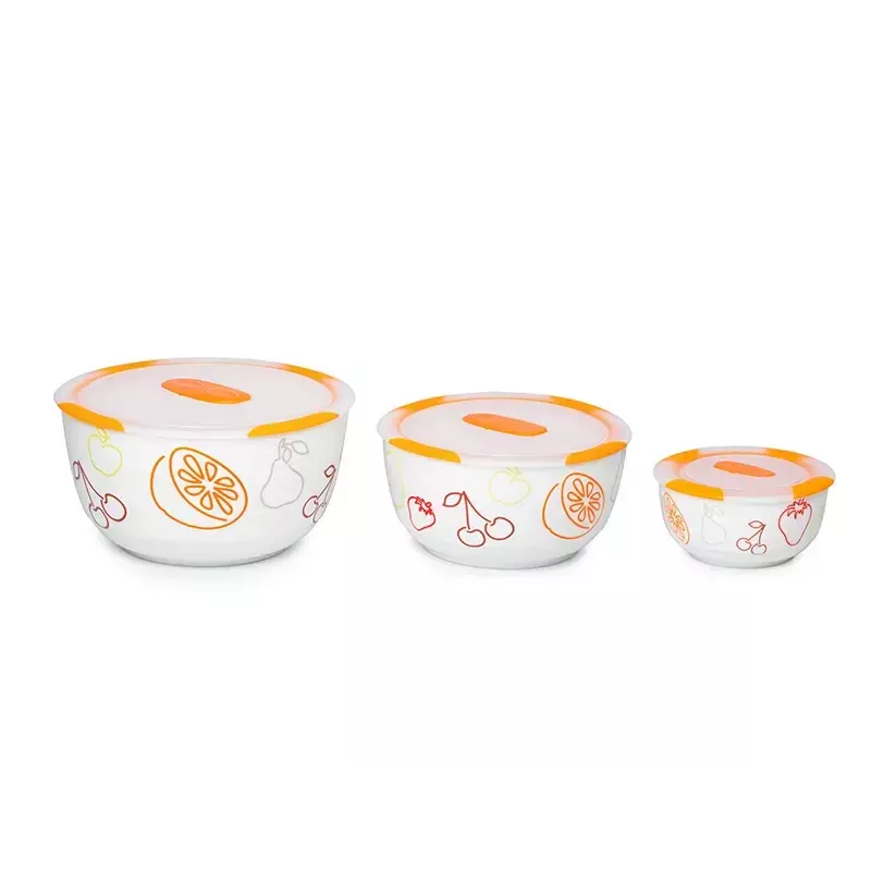 Komset OURSSON BS2981RC/OR 1,7 L rond keramiek oranje wit 3 st.