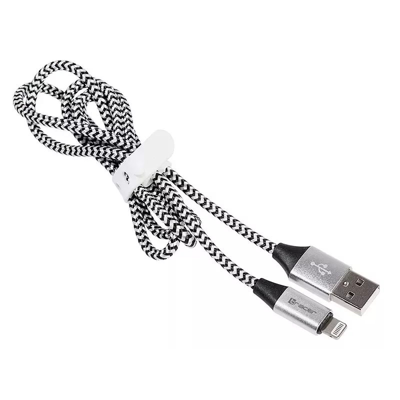 Lightning-kabel Tracer TRAKBK46268 1 m zwart zilver