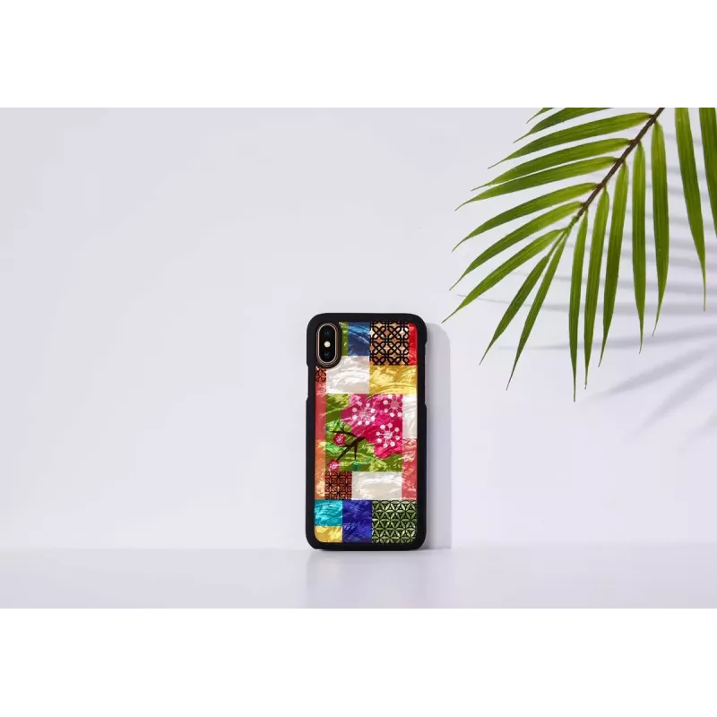 Smartphonehoesje iKins voor iPhone XS/S — kersenbloesem-wit design, beschermende hardcase pasvorm