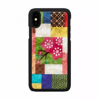 Smartphonehoesje iKins voor iPhone XS/S — kersenbloesem-wit design, beschermende hardcase pasvorm