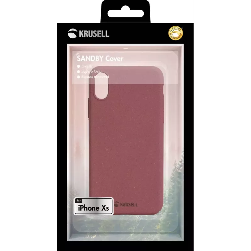 Portemonneehoes Krusell Sandby iPhone X/XS bordeauxrood