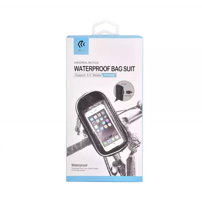 Devia universele waterdichte fietstelefoontas, zwart