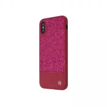Tellur Glitter II hoesje van kunstleer voor iPhone X/XS, roze