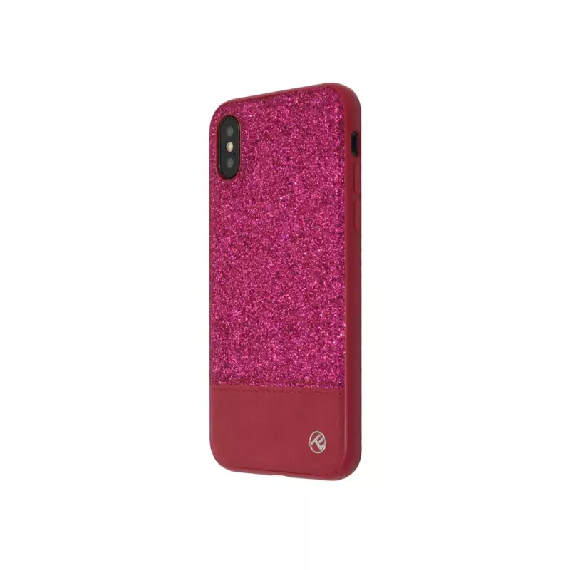 Tellur Glitter II hoesje van kunstleer voor iPhone X/XS, roze