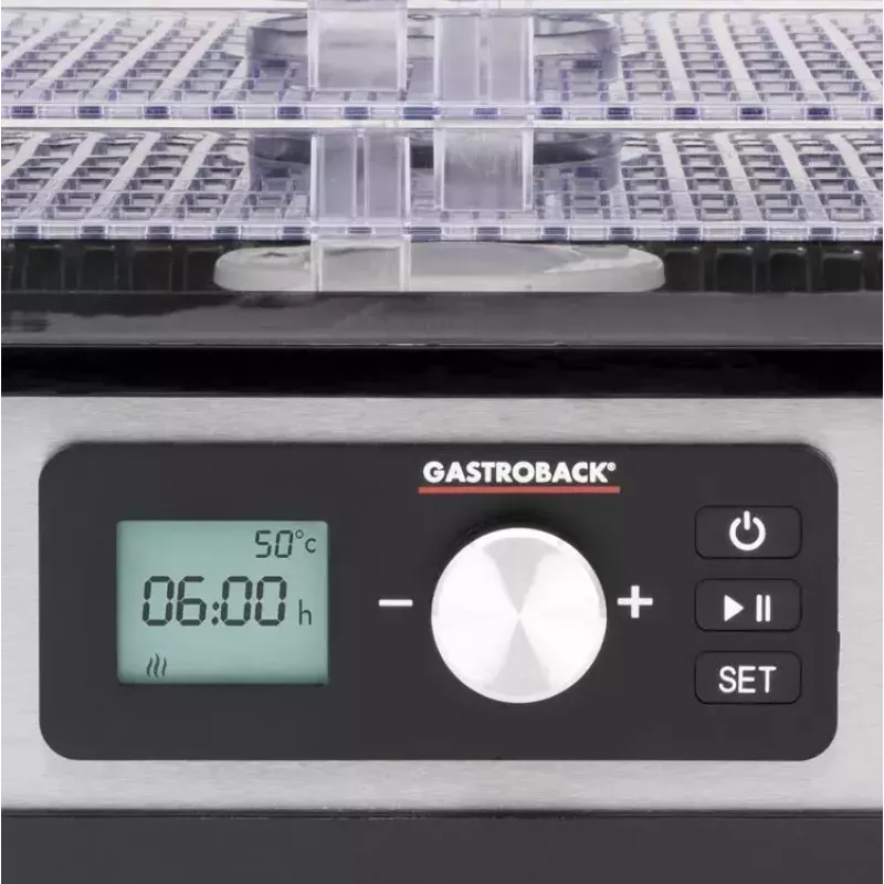 Sapcentrifuge Gastroback Design Natural Plus zwart stainless steel