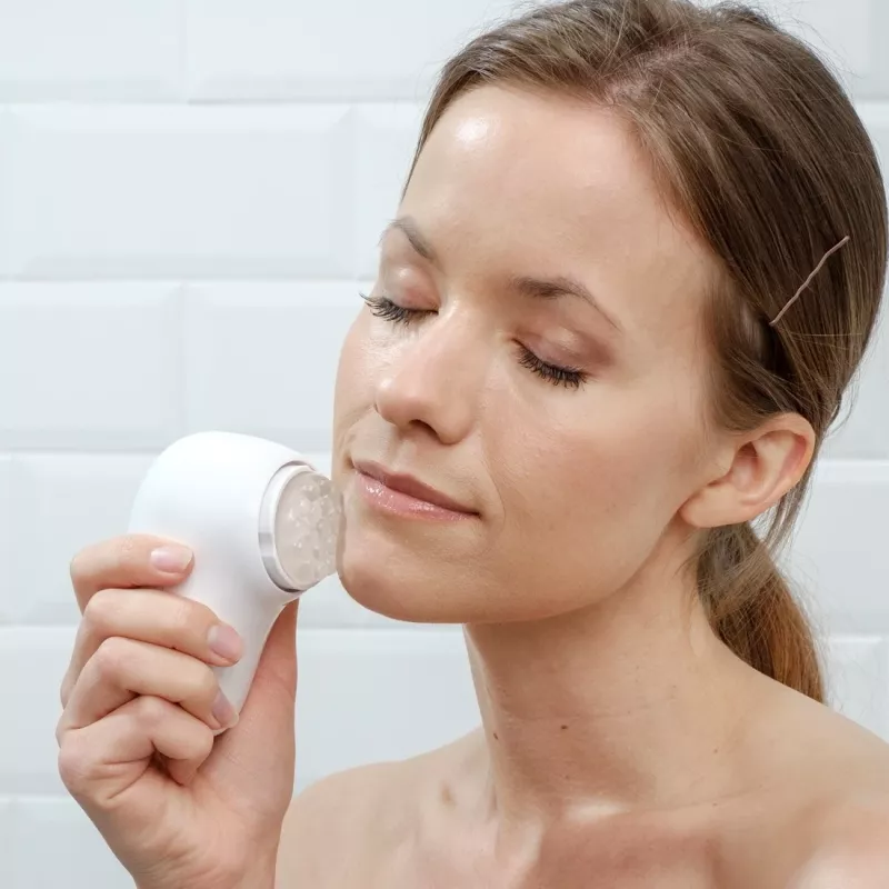 HoMedics FAC-600-EU gezichtsborstel pulsatie roségoud, wit batterij