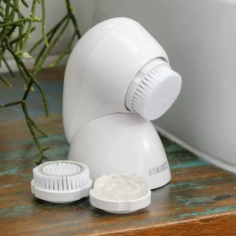 HoMedics FAC-600-EU gezichtsborstel pulsatie roségoud, wit batterij