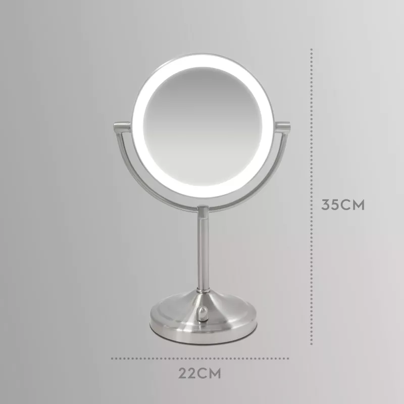 HoMedics MIR-8150-EU cosmeticaspiegel vrijstaand rond roestvrijstaal