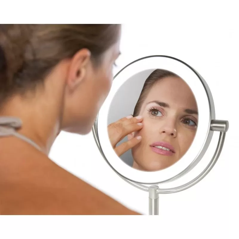 HoMedics MIR-8150-EU cosmeticaspiegel vrijstaand rond roestvrijstaal