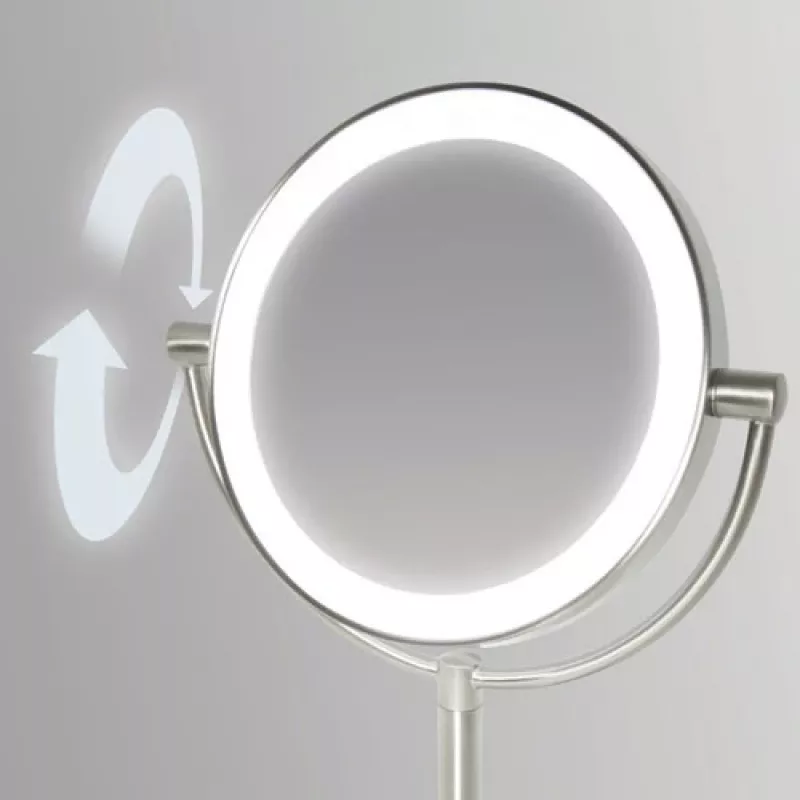 HoMedics MIR-8150-EU cosmeticaspiegel vrijstaand rond roestvrijstaal