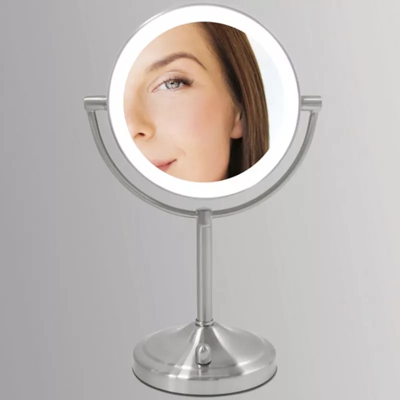 HoMedics MIR-8150-EU cosmeticaspiegel vrijstaand rond roestvrijstaal