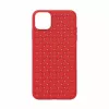 Zachte telefoonhoes Devia voor iPhone 11 Pro — geweven patroon, rood