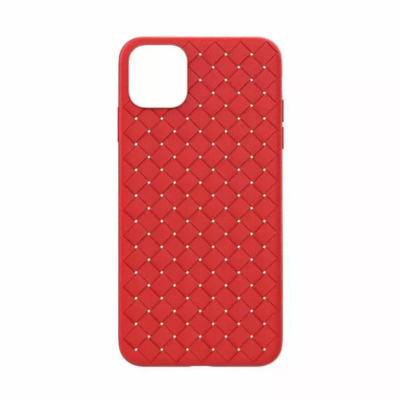 Zachte telefoonhoes Devia voor iPhone 11 Pro — geweven patroon, rood
