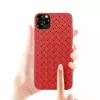 Zachte telefoonhoes Devia voor iPhone 11 Pro — geweven patroon, rood
