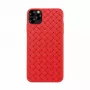 Zachte telefoonhoes Devia voor iPhone 11 Pro — geweven patroon, rood