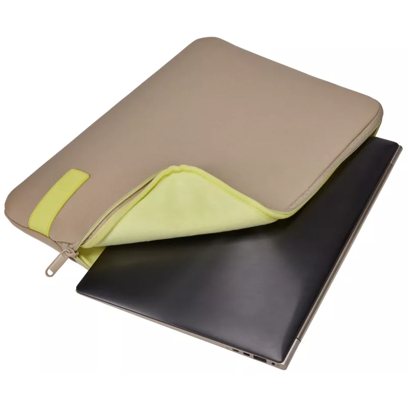 Case Logic Reflect REFPC-114 laptophoes 35,6 cm (14 inch), traagschuim, polyester, Plaza Taupe/Sun-Lime